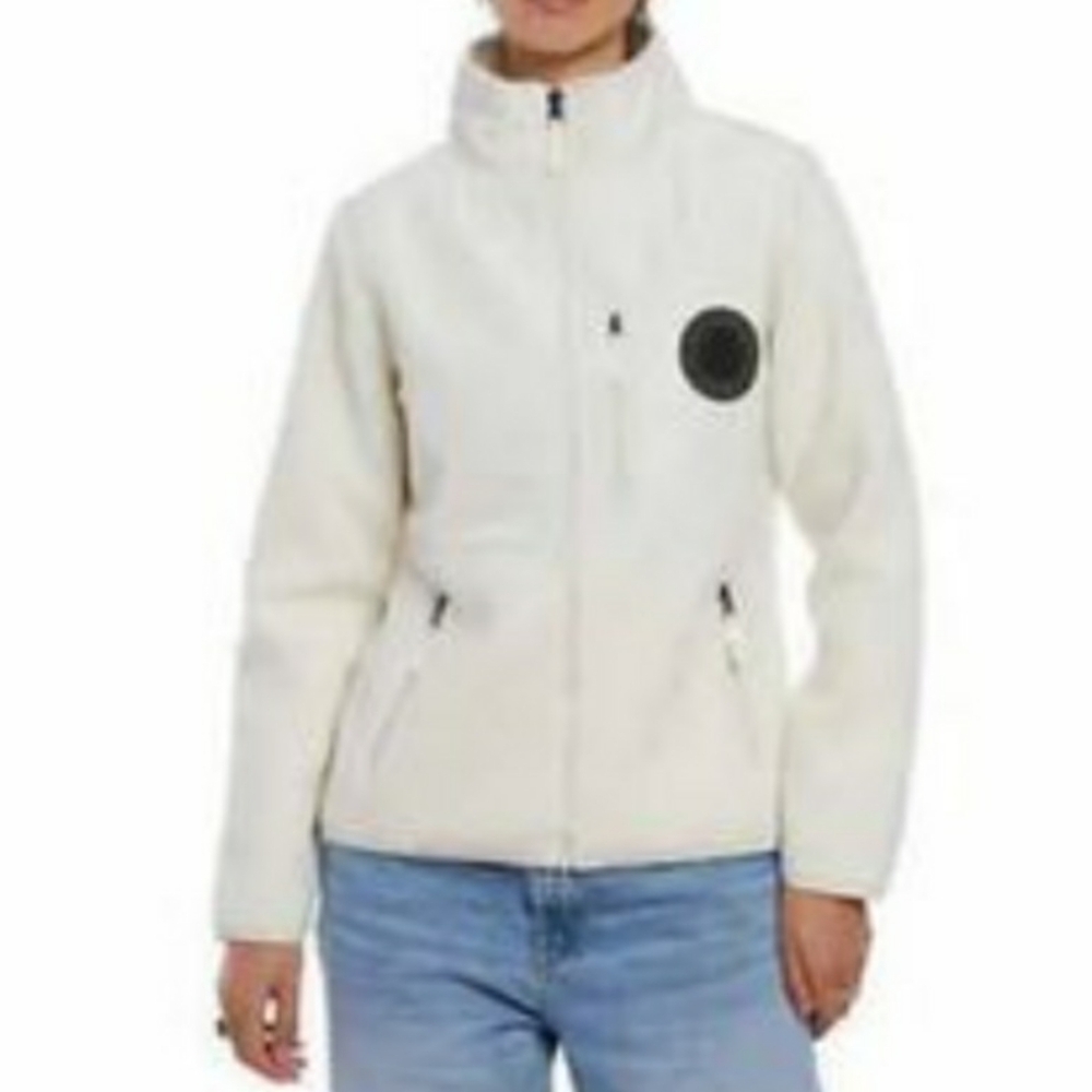 NWOT Toboggan Ladies Mixed Media Sherpa Jacket XL Ivory Full Zip Pockets